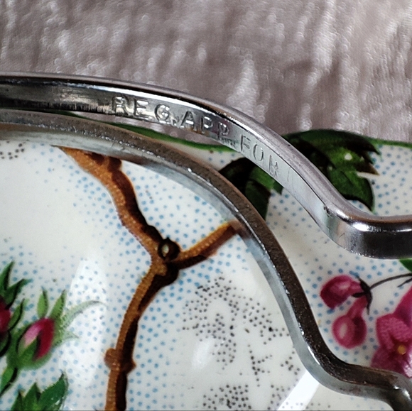 CROWN DUCAL Chintz ASCOT Pattern Tidbit Bowl Midwinter England Tidbit and Handle - Picture 11 of 11